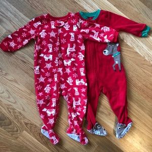 Winter fleece footed pajamas